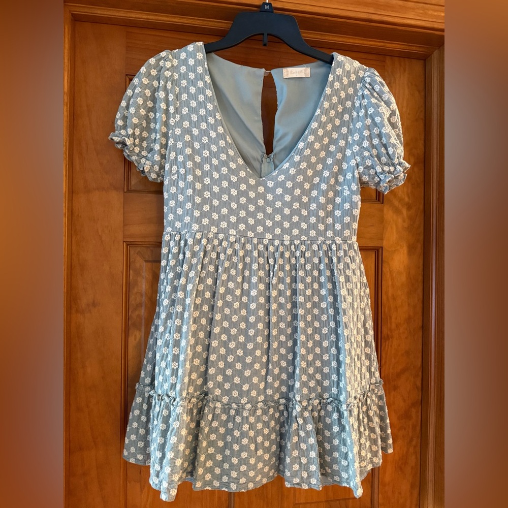Altar'd State Light Blue and White Patterned Dress